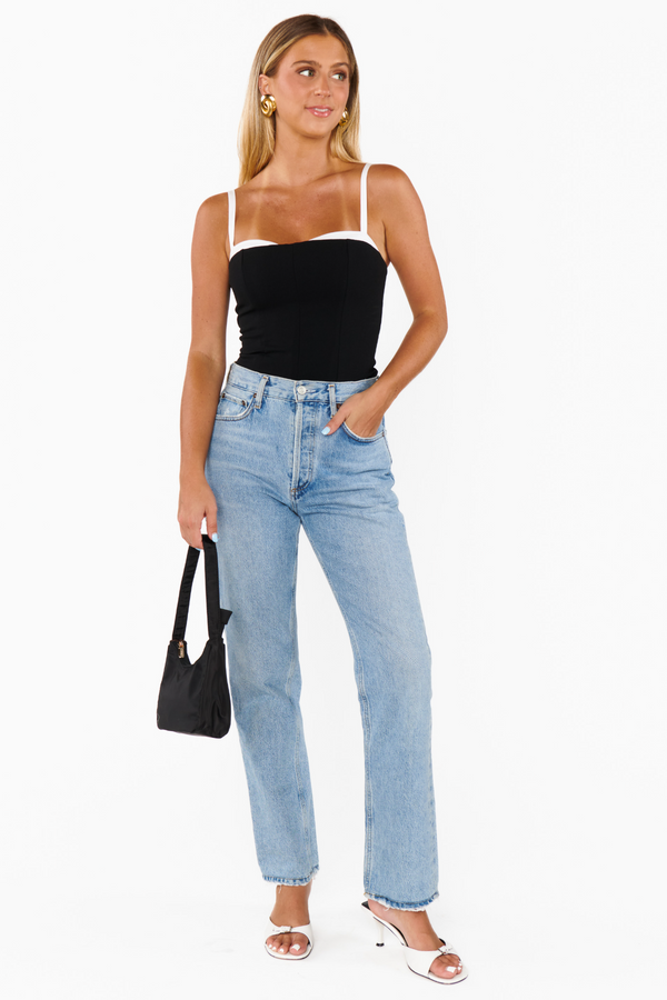 Snow Tiff Top in Black & White Top