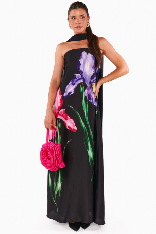 Dark Slate Gray Renee Maxi Dress in Wild Iris Maxi Dress