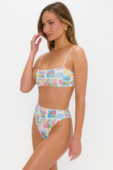 Antique White Palma Bottom in Amalfi Coast Scrunch Bathing Suit
