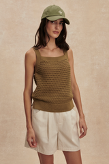 Tan Ebden Knit Tank Tank Top