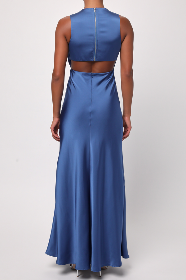 Ada Satin Zip Back Maxi Dress