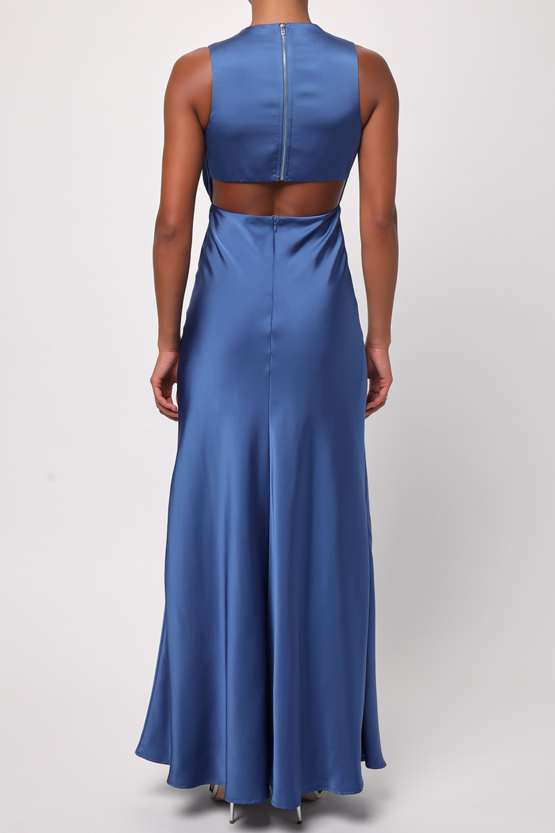 Ada Satin Zip Back Maxi Dress