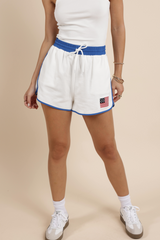 Light Gray Patriotic Flag Shorts Short