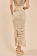 Wheat Dya Crochet Knit Midi Skirt Midi Skirt