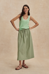 Tan Cambria Skirt Midi Skirt
