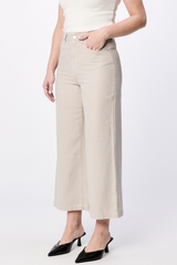 Lavender Audrey High Rise Wide Leg Linen Pant | Stone Jeans