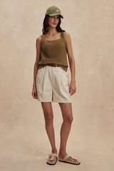 Tan Ebden Knit Tank Tank Top