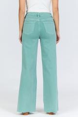 Dark Gray Fiona Wide Leg Jean | Oil Blue Jeans
