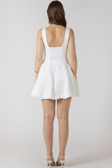 Light Gray Fit & Flare Panelled Mini Dress Mini Dress