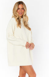 White Smoke Canyon Tunic Sweater Mini Dress