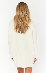 White Smoke Canyon Tunic Sweater Mini Dress