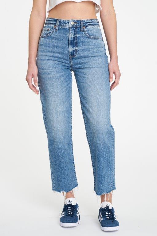 Beige Sundaze Utility Crop High Rise Straight | Hott Stuff Jeans