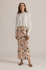Gray The Josie Skirt in Bare Roses Midi Skirt