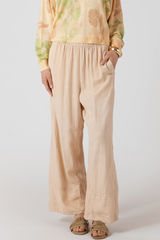 Light Gray Wide Leg Linen Pant Pant