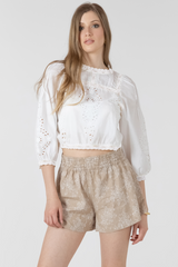 Light Gray Lace Detailed Blouse Blouse