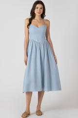Light Gray V Waist Maxi Dress Maxi Dress