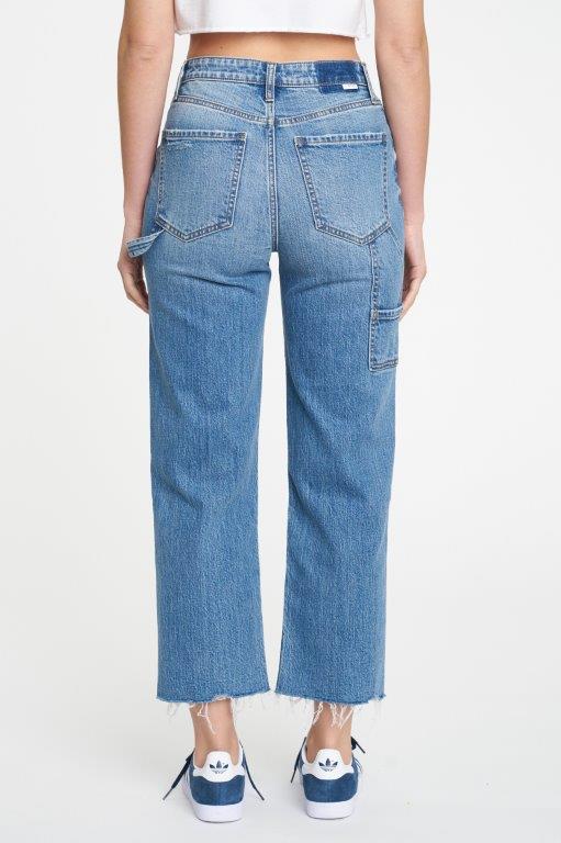 Steel Blue Sundaze Utility Crop High Rise Straight Jeans