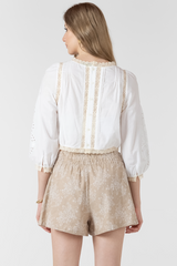 Lavender Lace Detailed Blouse Blouse