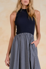 Black The Harbor House Striped Maxi Maxi Dress