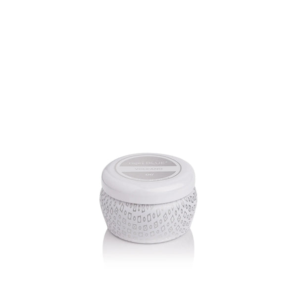 Light Gray Volcano Signature Mini / Travel Tin Candle