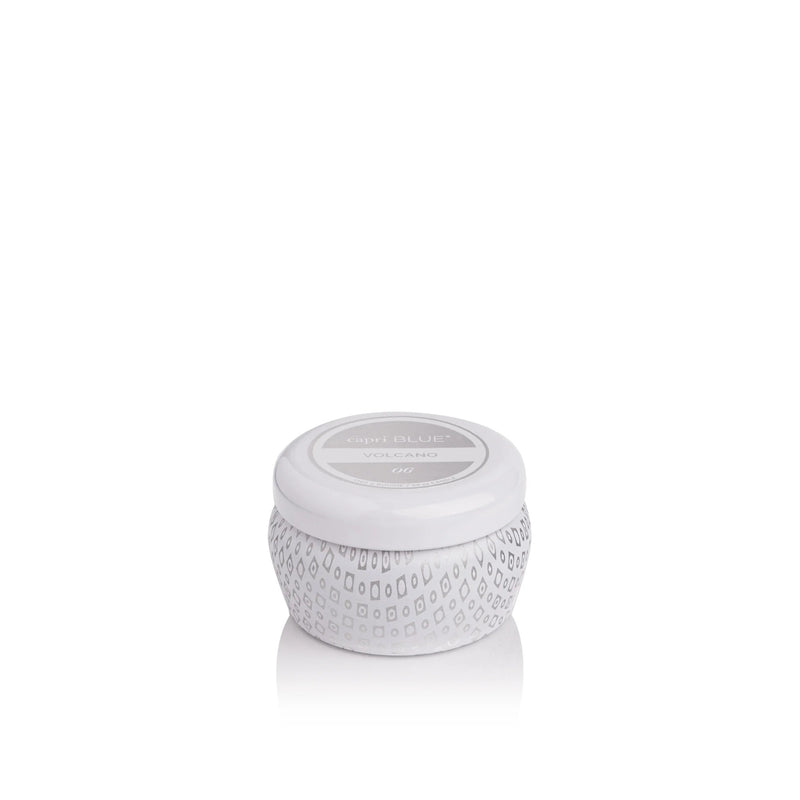 Light Gray Volcano Signature Mini / Travel Tin Candle
