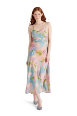 Gray Ibiza Dress in Pink Blossom Maxi Dress