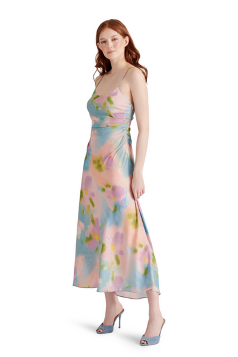Gray Ibiza Dress in Pink Blossom Maxi Dress