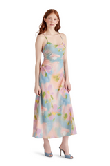 Gray Ibiza Dress in Pink Blossom Maxi Dress