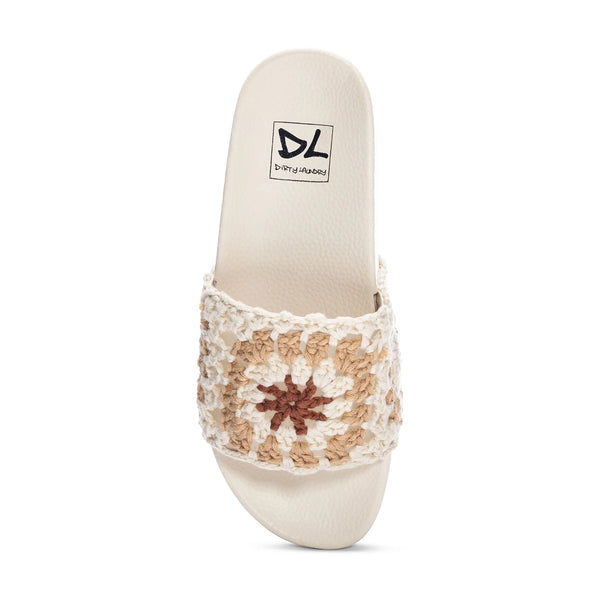 Light Gray Worble Crochet Slide Shoes