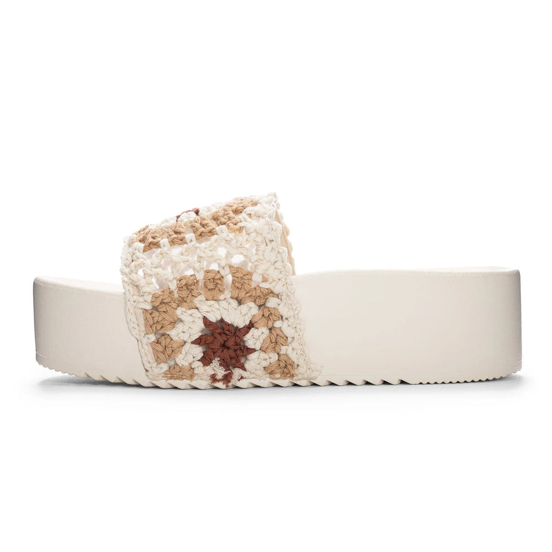 Light Gray Worble Crochet Slide Shoes