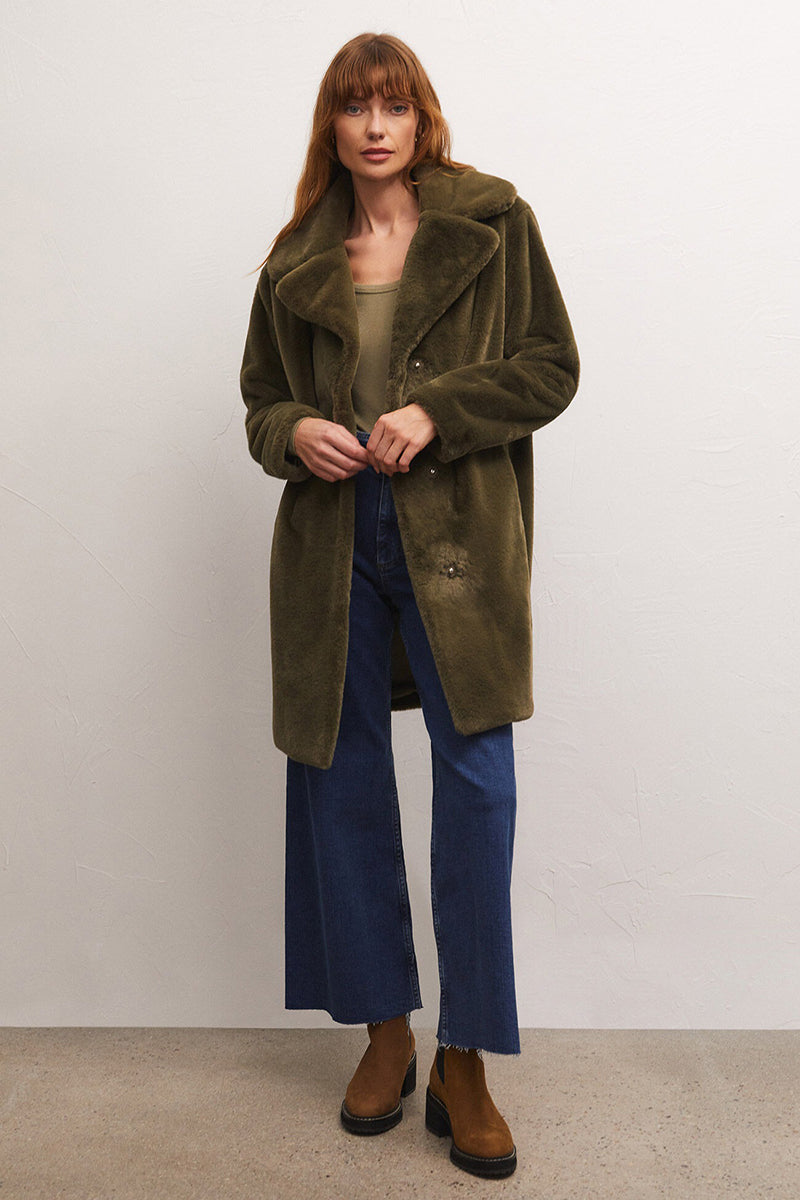 Gray Jewel Fur Coat Coat