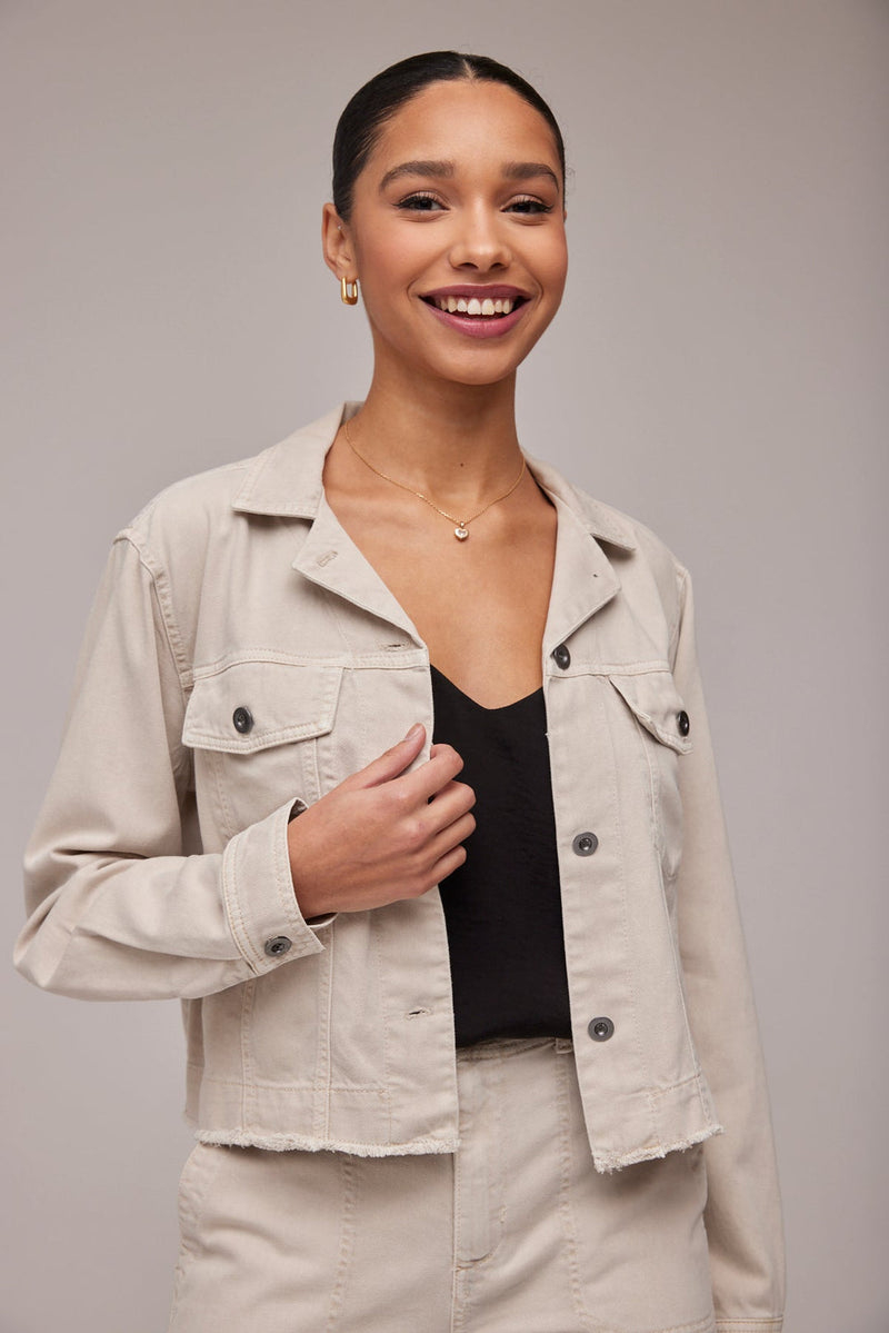 Dark Gray Coco Cut-Off Jean Jacket Jacket