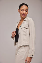 Dark Gray Coco Cut-Off Jean Jacket Jacket
