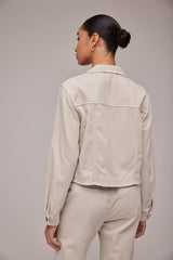 Dark Gray Coco Cut-Off Jean Jacket Jacket