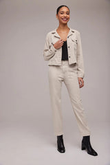 Dark Gray Coco Cut-Off Jean Jacket Jacket