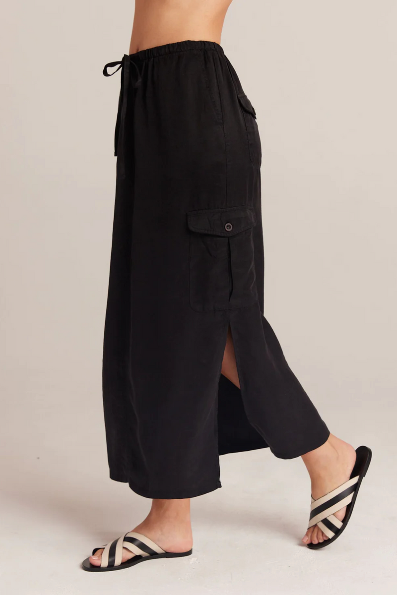 Black Goldie Bellow Pocket Cargo Skirt Midi Dress