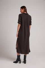 Gray Maxi Shirt Dress Maxi Dress