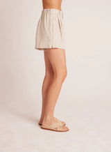 Light Gray Pleat Front Trouser Short Short