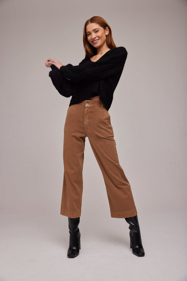 Dark Gray Saige Wide Leg Crop Pant