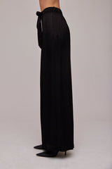 Gray Pleat Front Wide Leg Pant Pant