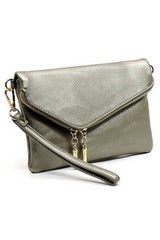 Dark Gray Faux Leather Crossbody