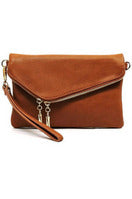 Saddle Brown Faux Leather Crossbody