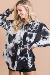 Gray Midnight Tie Dye Button Down