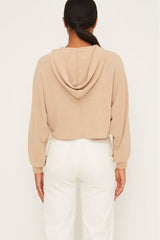 Antique White Cropped Cuban Sand Hoodie