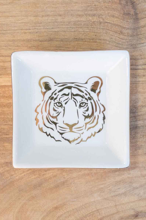 Rosy Brown Tiger Trinket Dish Trinket Dish