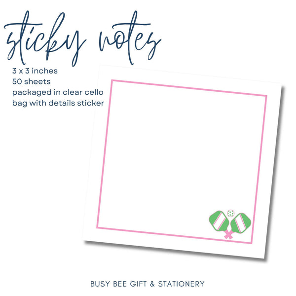 Dark Slate Gray Pickle Ball Sticky Notes Notepad