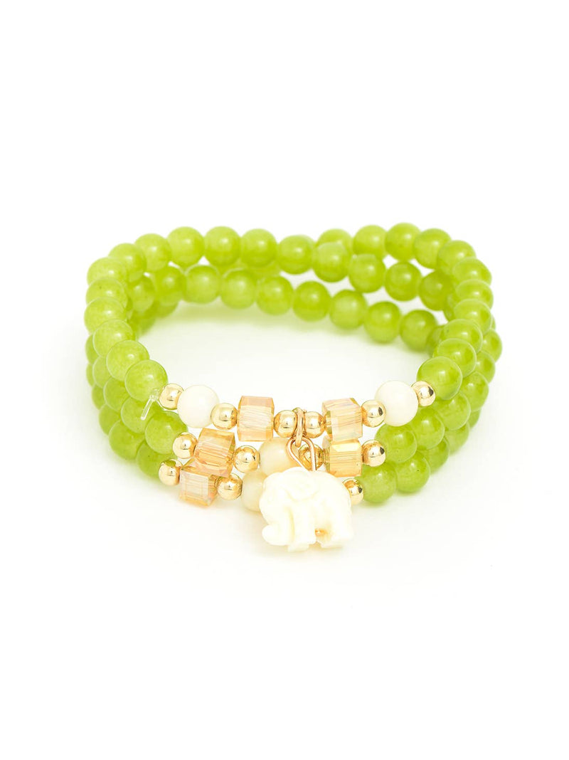 Yellow Green Radiant Elephant Bracelet Bracelet