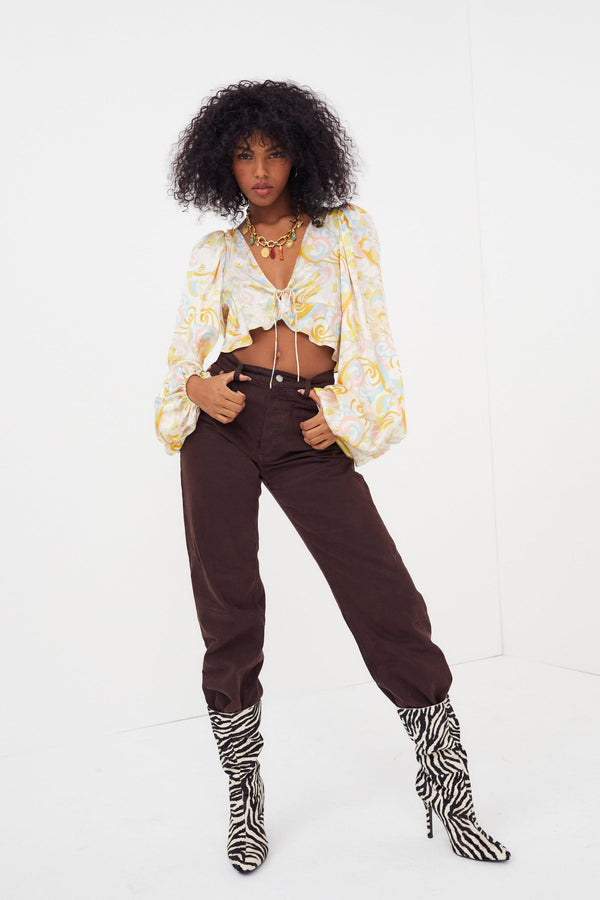 White Smoke Marcia Crop Top Shirts & Tops