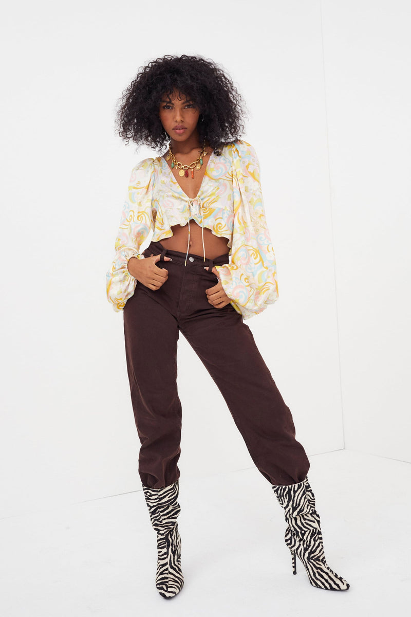 White Smoke Marcia Crop Top Shirts & Tops
