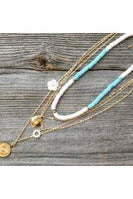Light Slate Gray Flower Power Gold Layered Necklace Necklace